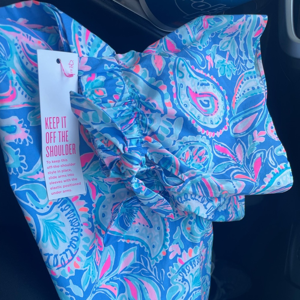 Lilly Pulitzer Tamara Top Sz. M NWT Zanzibar Blue